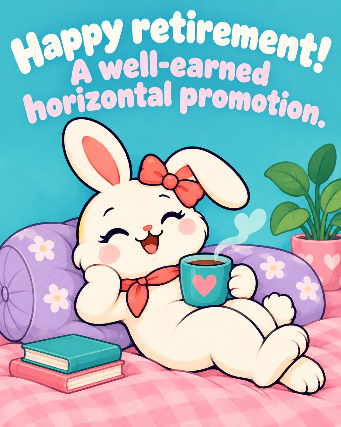 Happy retirement! A well-earned horizontal promotion.