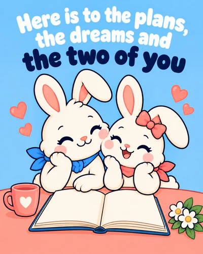 Here is to the plans, the dreams and the two of you