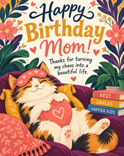 Funny birthday ecard for mom