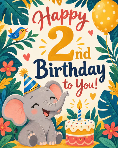 2nd birthday ecard