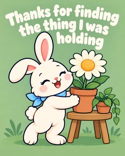 Thanks for finding the thing I was holding
