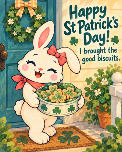Happy St Patrick’s Day! I brought the good biscuits.