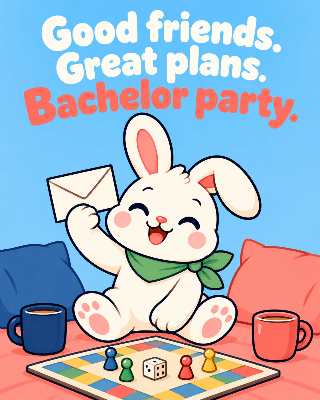 Good friends. Great plans. Bachelor party.
