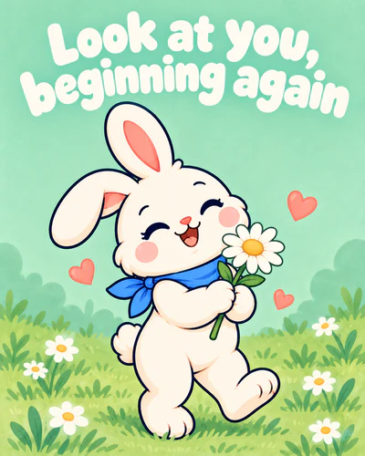 Look at you, beginning again