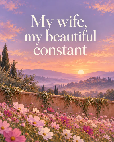 My wife, my beautiful constant