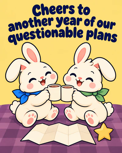 Cheers to another year of our questionable plans
