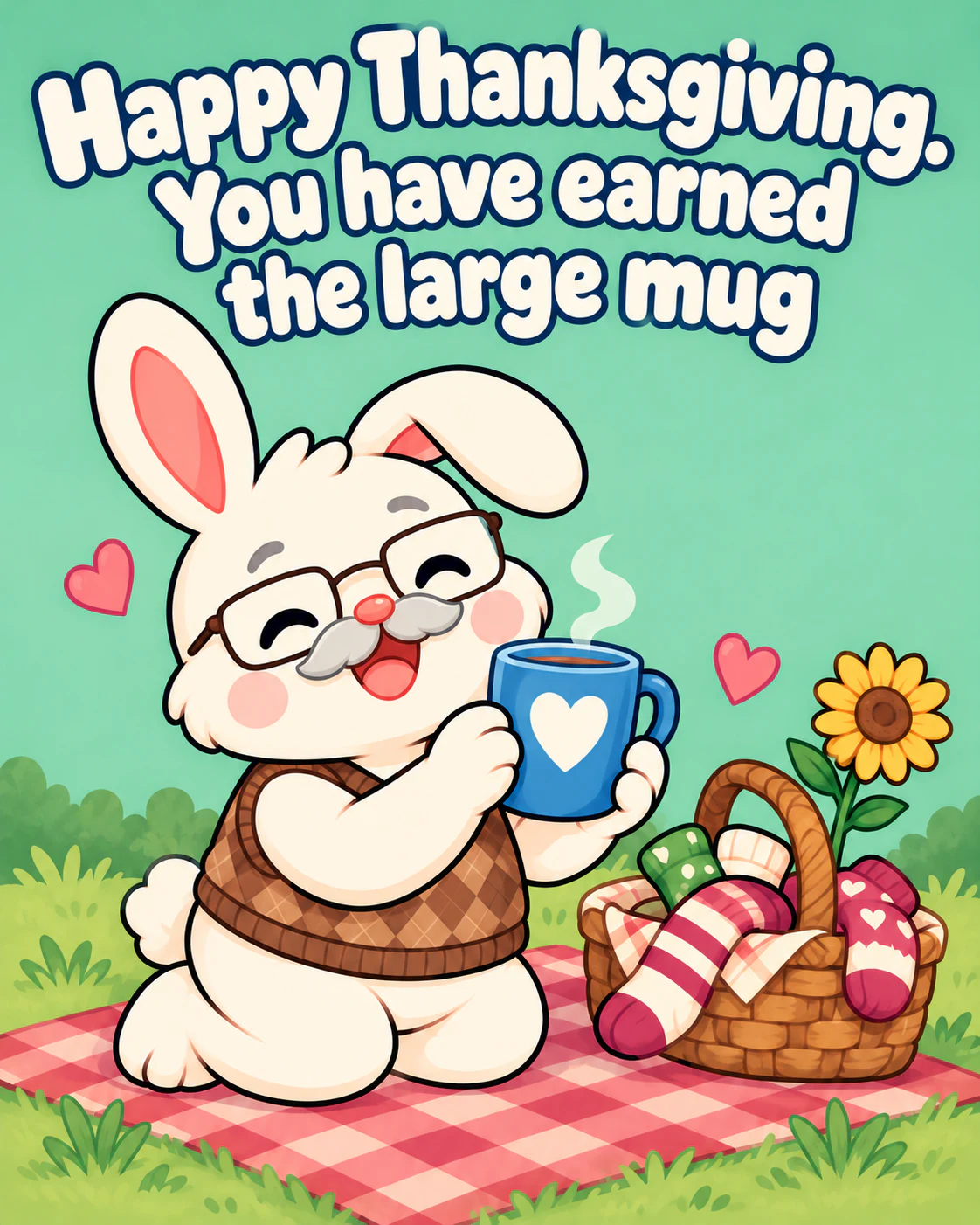 Happy Thanksgiving. You have earned the large mug
