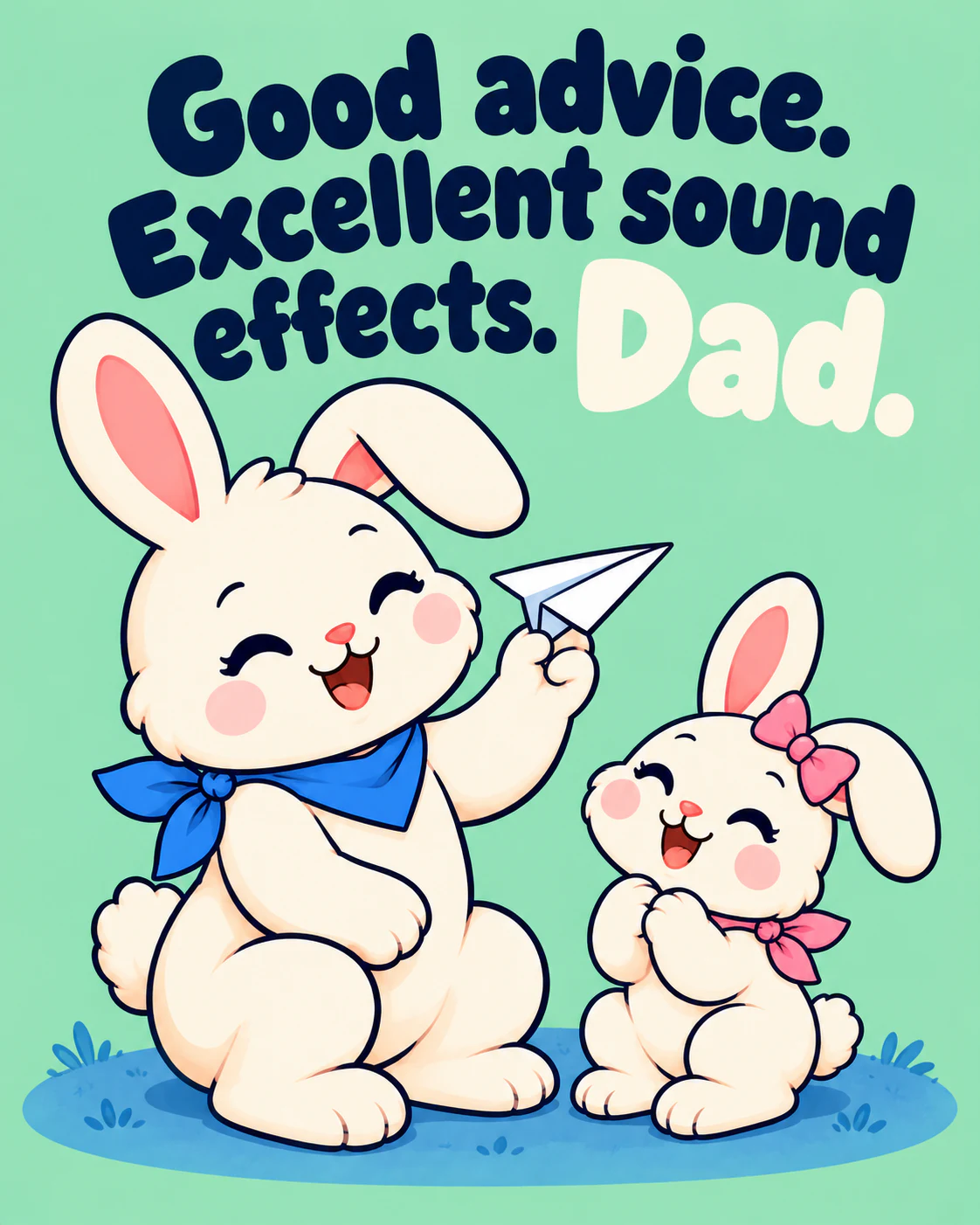 Good advice. Excellent sound effects. Dad.