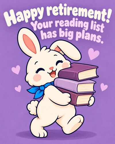 Happy retirement! Your reading list has big plans.