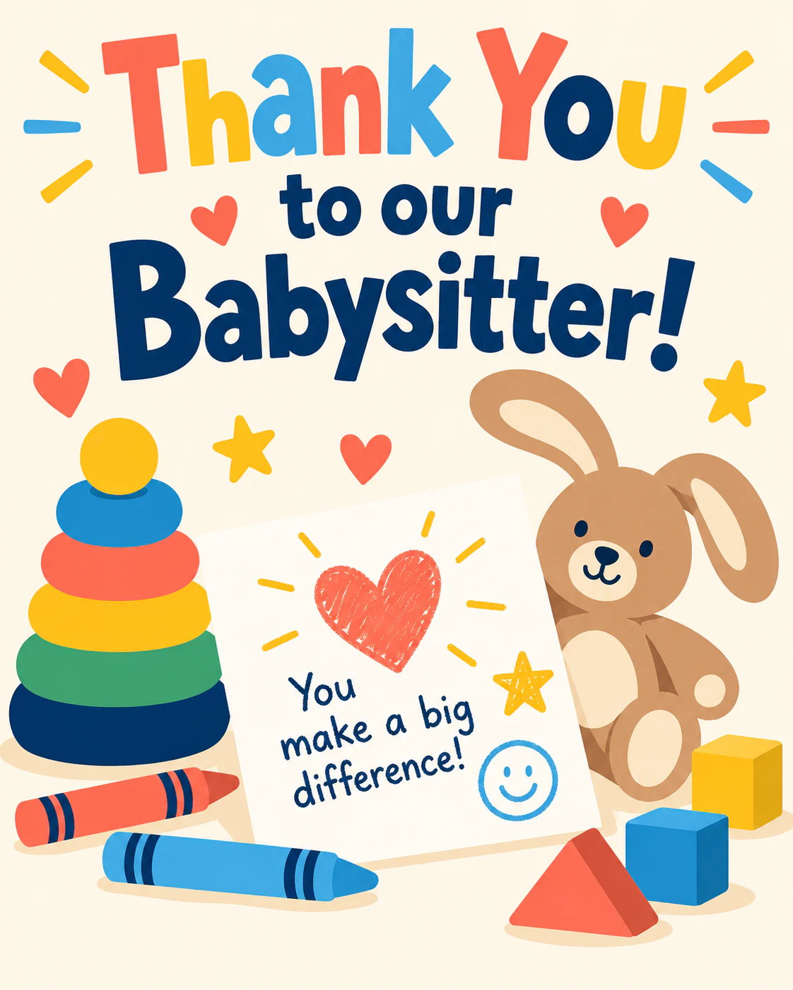 Thank you ecard for babysitter