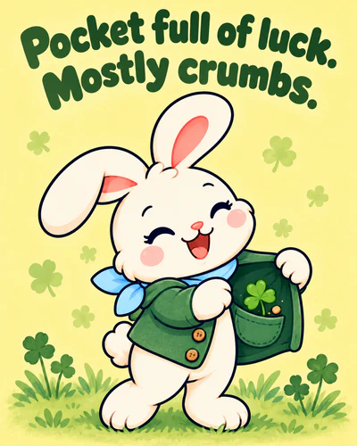 Pocket full of luck. Mostly crumbs.