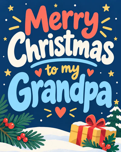 Christmas ecard for grandpa