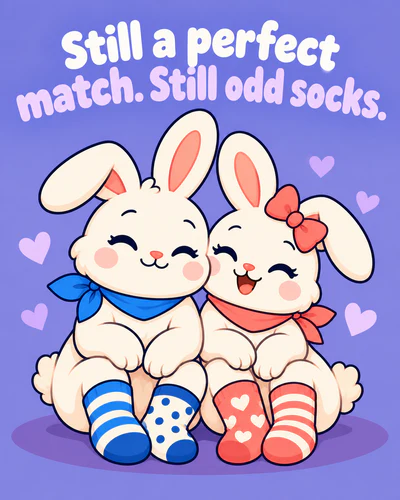 Still a perfect match. Still odd socks.
