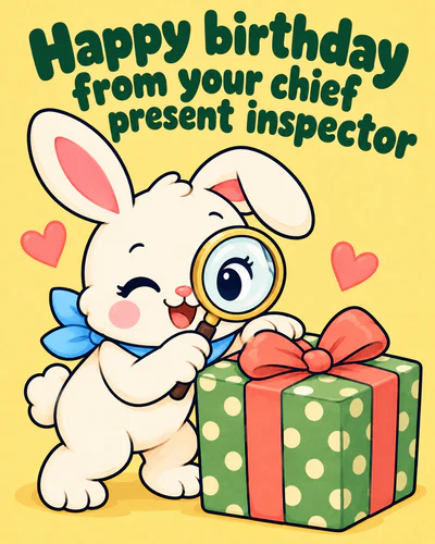 Happy birthday from your chief present inspector