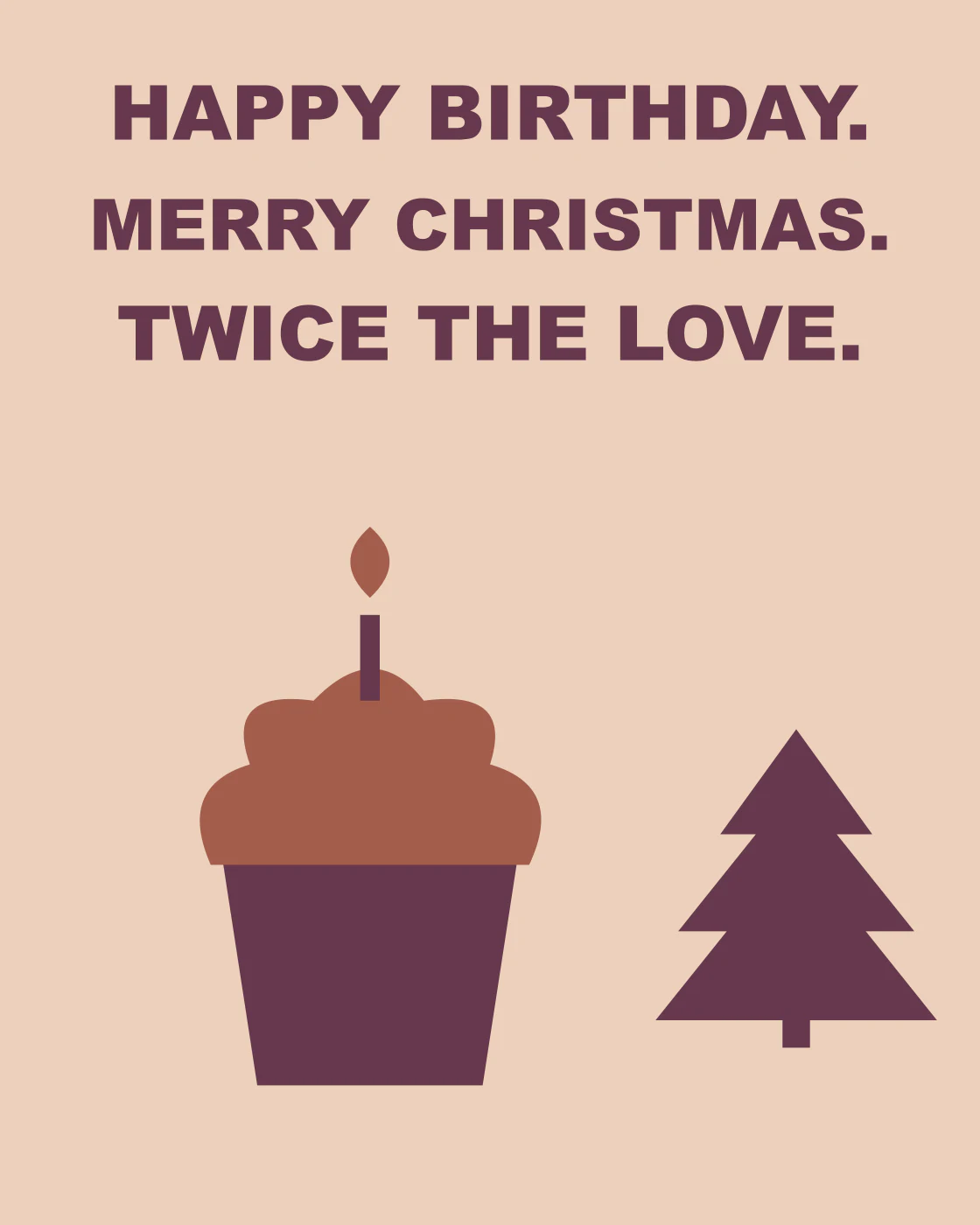 HAPPY BIRTHDAY. MERRY CHRISTMAS. TWICE THE LOVE.