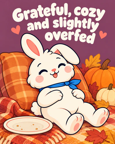 Grateful, cozy and slightly overfed