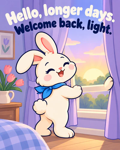 Hello, longer days. Welcome back, light.