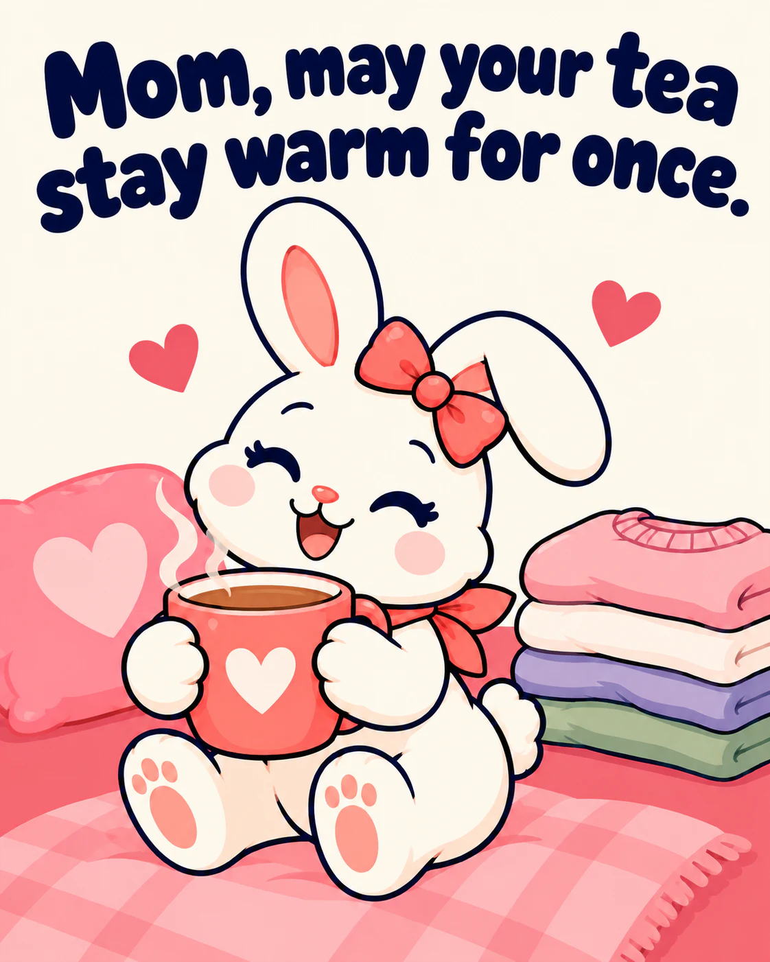 Mom, may your tea stay warm for once.