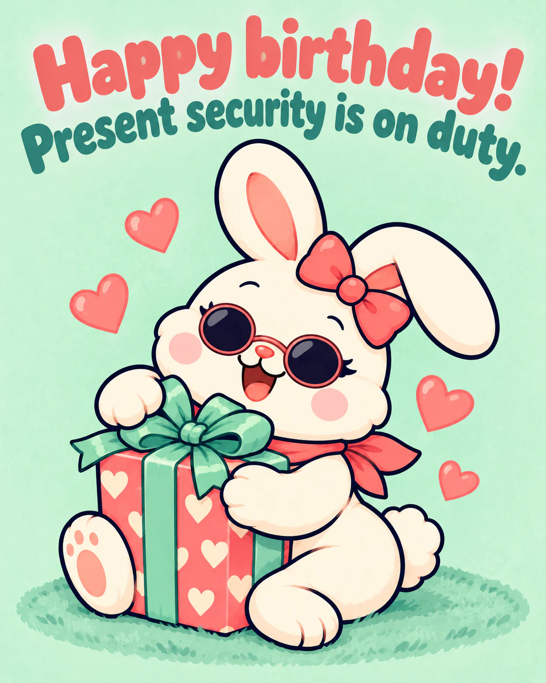 Happy birthday! Present security is on duty.