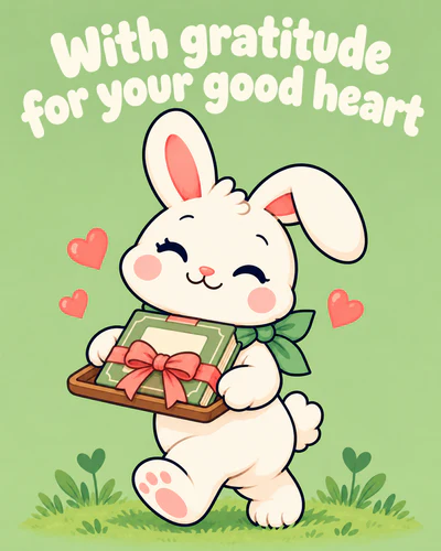 With gratitude for your good heart