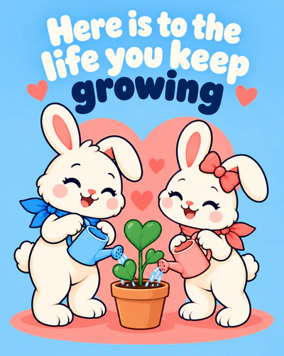 Here is to the life you keep growing