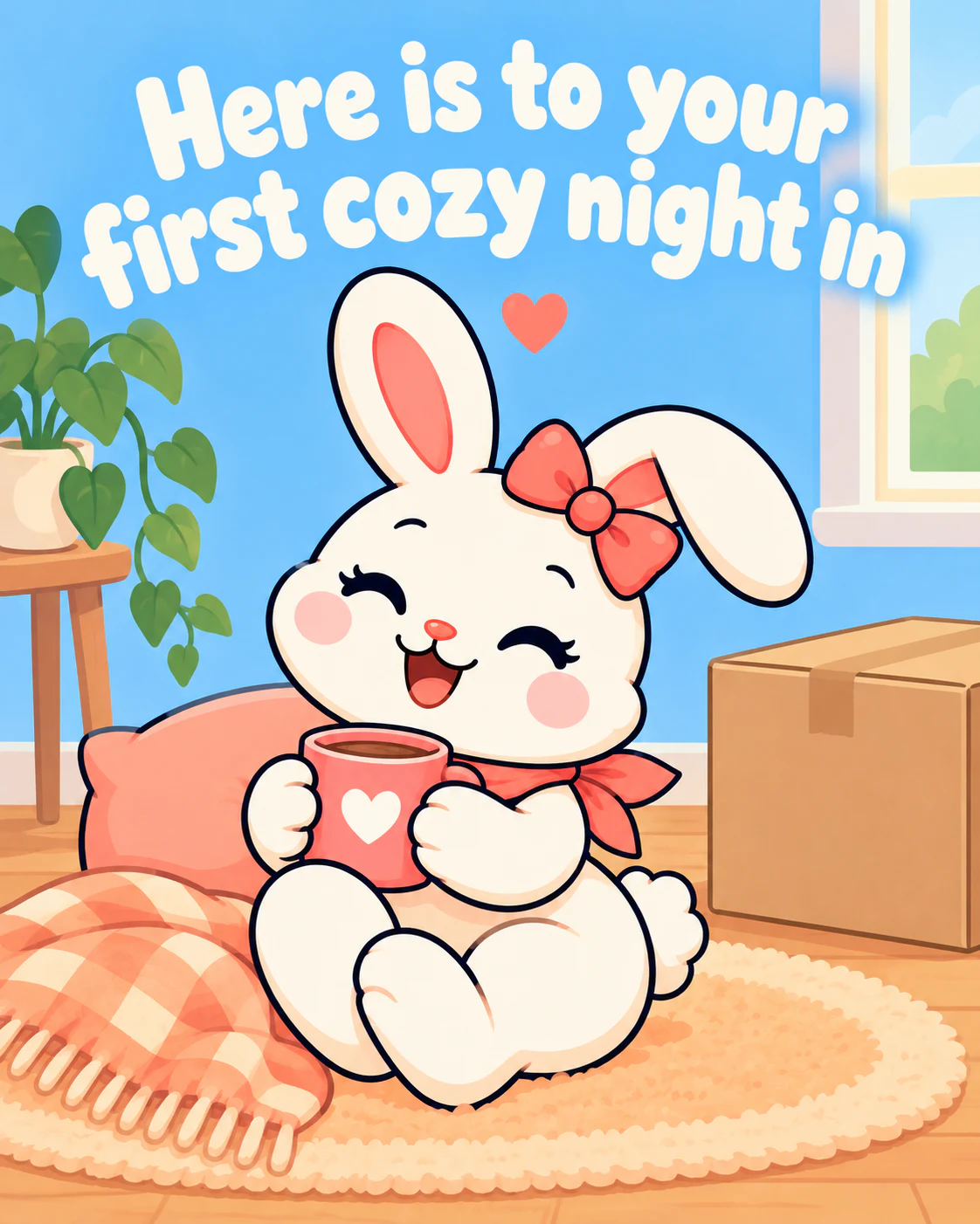 Here is to your first cozy night in