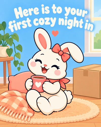 Here is to your first cozy night in