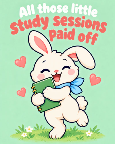 All those little study sessions paid off