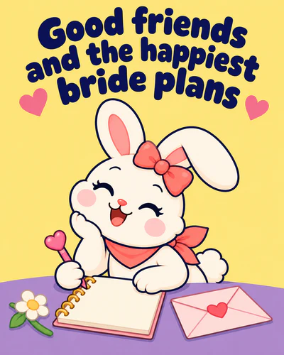 Good friends and the happiest bride plans