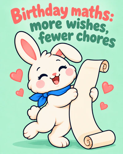 Birthday maths: more wishes, fewer chores