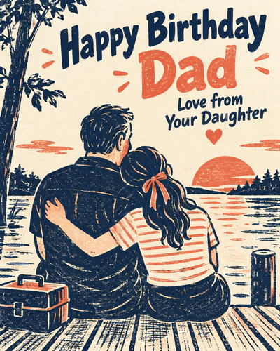 Birthday ecard for dad from daughter