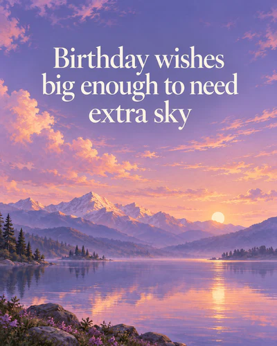 Birthday wishes big enough to need extra sky