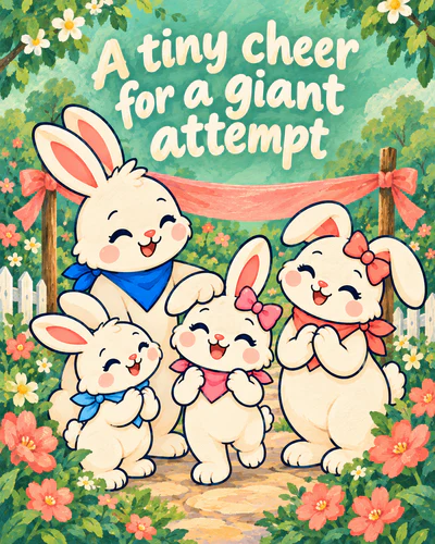 A tiny cheer for a giant attempt