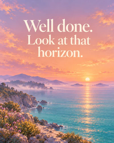 Well done. Look at that horizon.