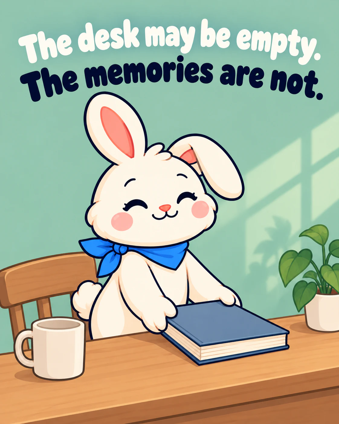The desk may be empty. The memories are not.