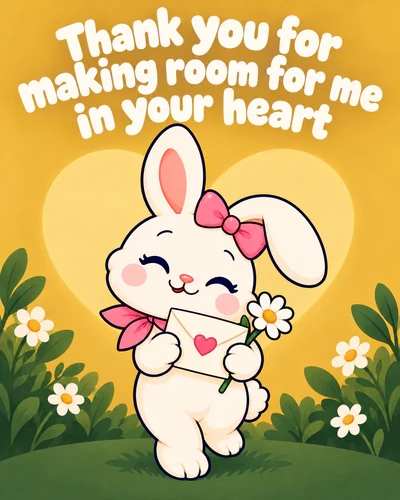 Thank you for making room for me in your heart