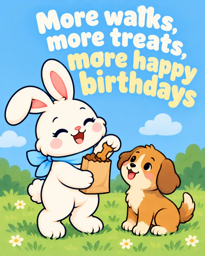 More walks, more treats, more happy birthdays