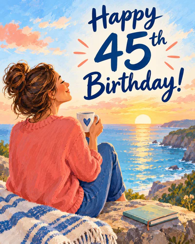 45th birthday ecard