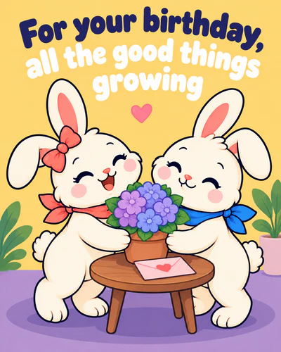 For your birthday, all the good things growing