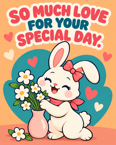 SO MUCH LOVE FOR YOUR SPECIAL DAY.
