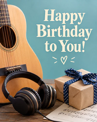 Music birthday ecard