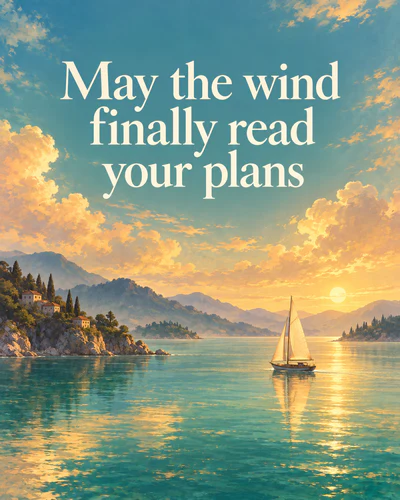 May the wind finally read your plans