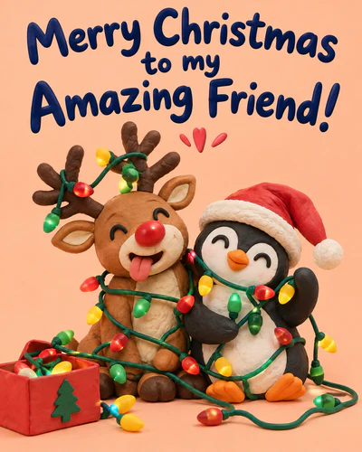 Funny Christmas ecard for friend