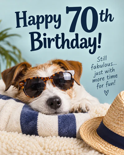 Funny 70th birthday ecard