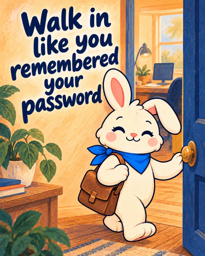 Walk in like you remembered your password