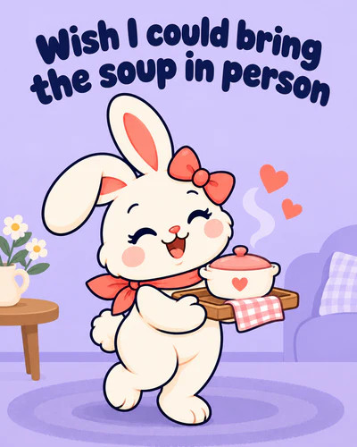 Wish I could bring the soup in person