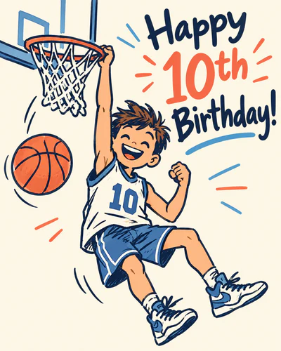 A basketball 10th birthday