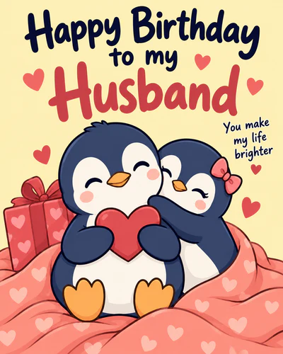 Romantic birthday ecard for husband