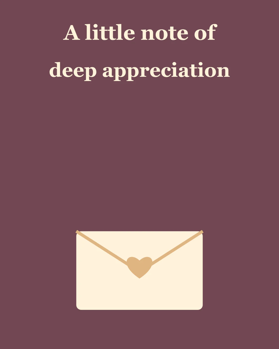 A little note of deep appreciation