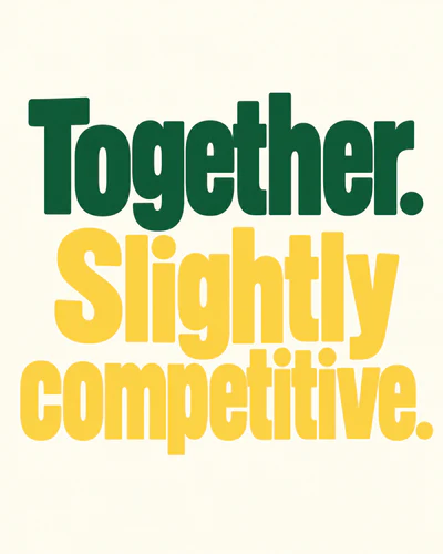 Together. Slightly competitive.